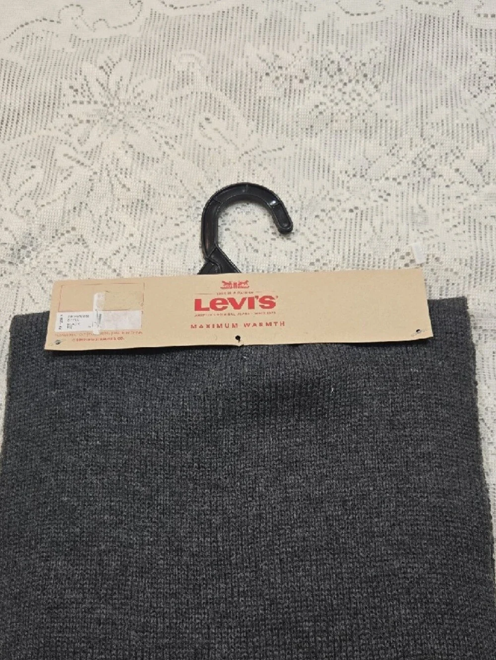 Levi's Charcoal and Black Knit Scarf